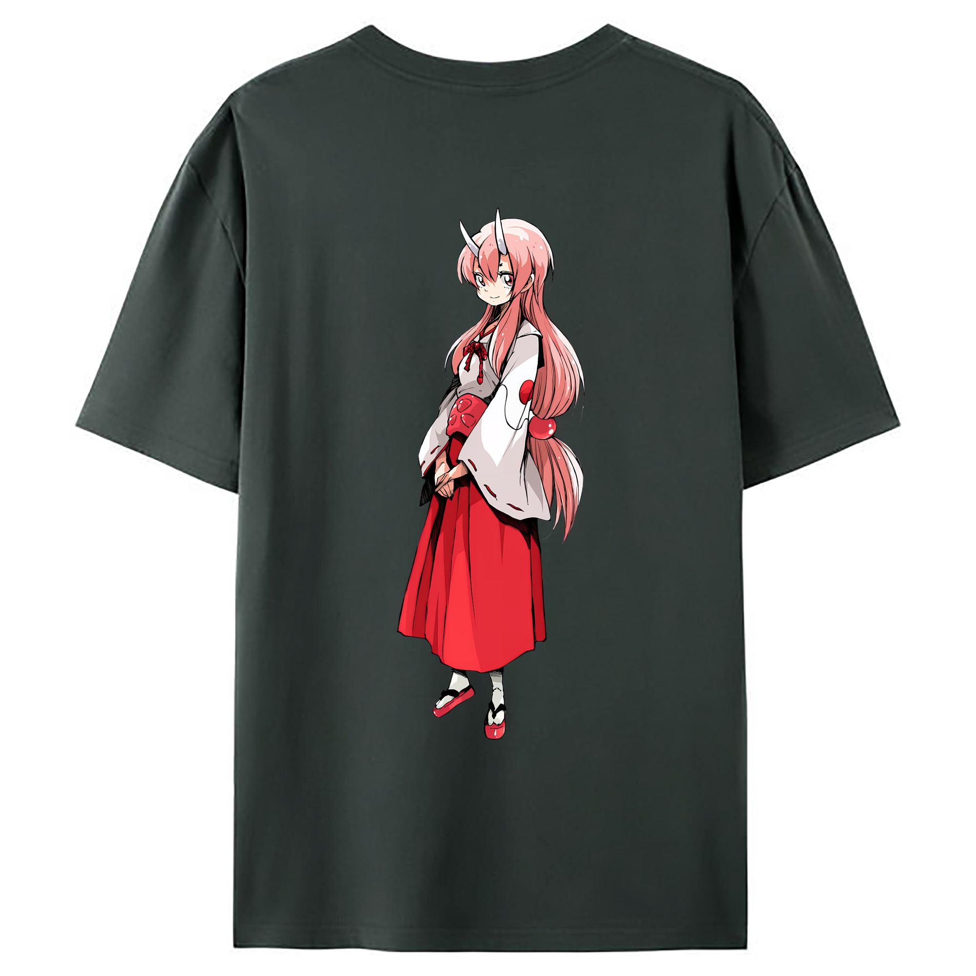 （画像用） 転スラ Regarding Reincarnated to Slime 綿100％ メンズ半袖Tシャツ（バックプリント） 通気性